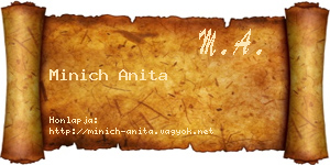 Minich Anita névjegykártya